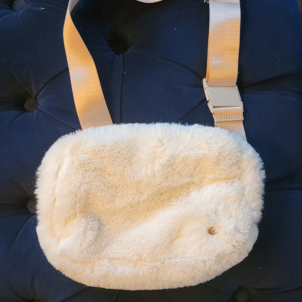 Apana Cream Furry Crossbody Bag
